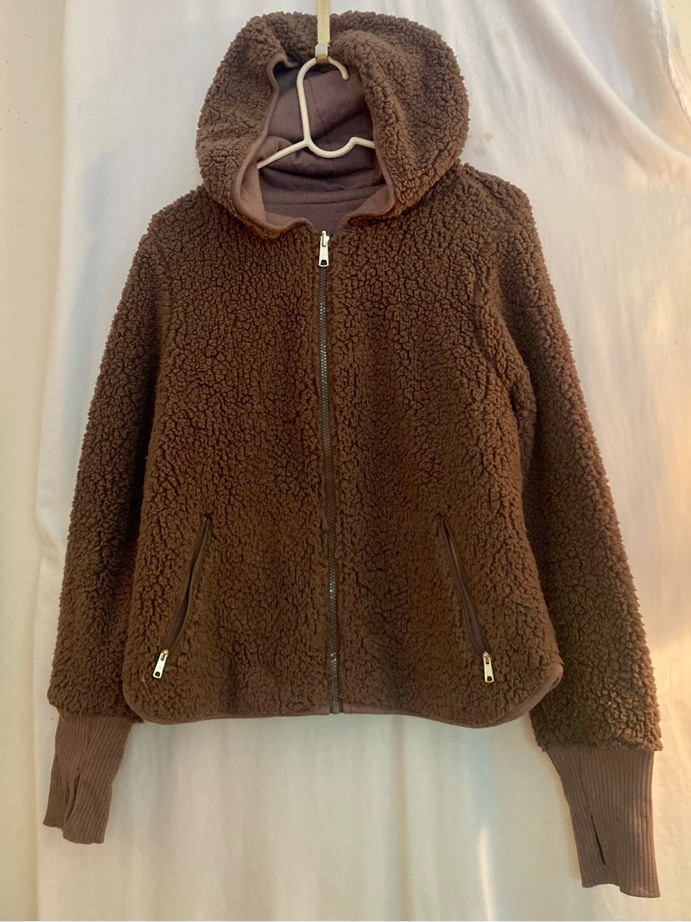 Cozy Super Soft Brown Sherpa Zip Hoodie See Measurements for Size